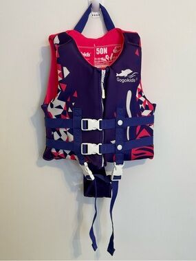 Gogokids Kids Swim Float Vest Purple Pink Adjustable Buckle 50N Size L